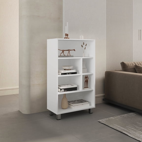 White 40" Shelf Cabinet - Flexible Storage Solutions - Small Spaces - Modern and Sturdy Build