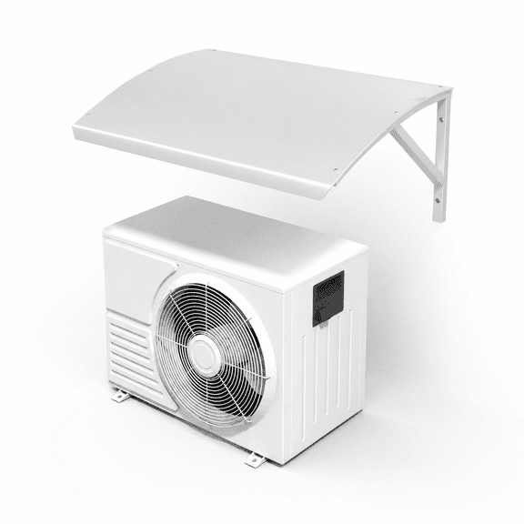 White 41.7in x 25.2in x 11in Galvanized Steel Mini Split AC Condenser Sun Shade Cover