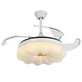 thumbnail image 1 of White 42 inch LED Ceiling Fan W/ Lights & Remote Control Retractable Ceiling Fan 4 Fan Blades, 1 of 22