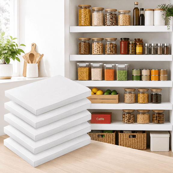 White 46x12x2in Wire Shelf Covers for Pantry Closet Kitchen Organization