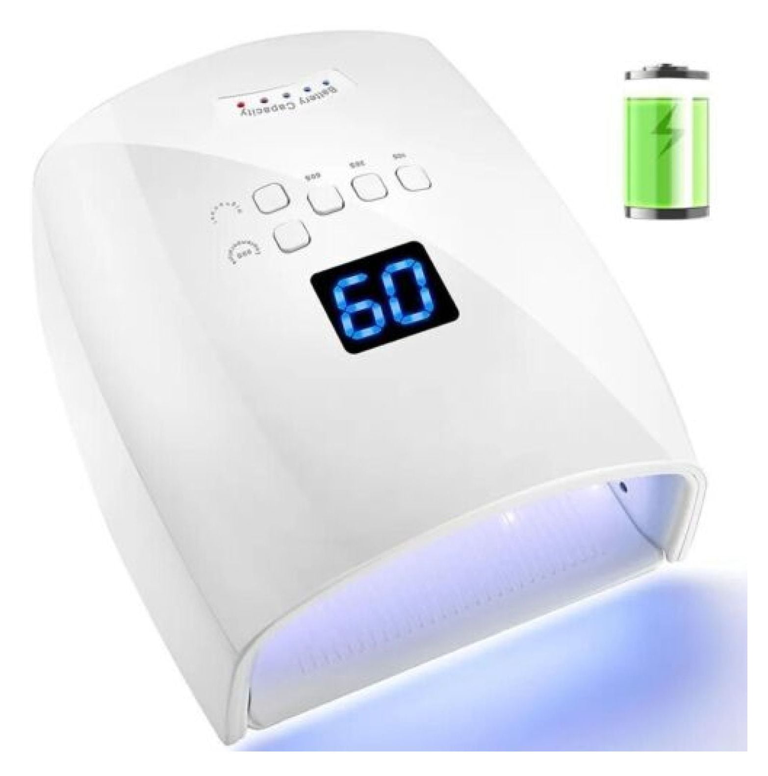 White 48W Cordless Wireless Rechargeable LED/UV Nail Lamp Gel Polish Nail Dryer