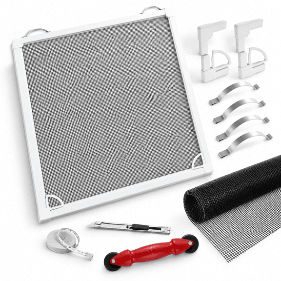 White 4pack 60inX60in Pre-framed Window & Door Screen Replacement Kit