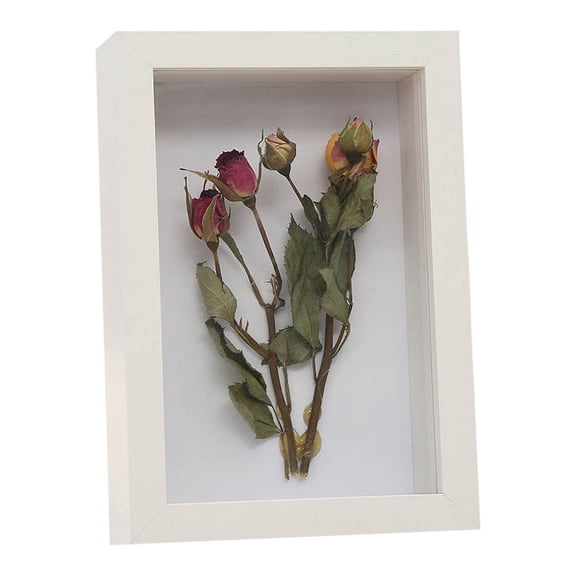 White 4x6in 3D Shadow Box Frame 3cm Deep, Photo Memorabilia Display Case