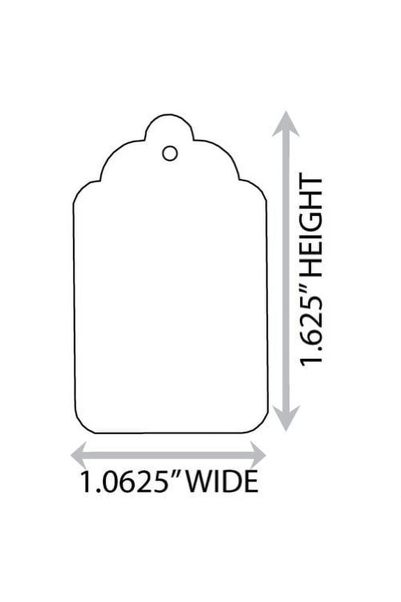 White #5 (1.0625" X 1.625") Merchandise Tag (Unstrung). Case of 2,000 Tags.