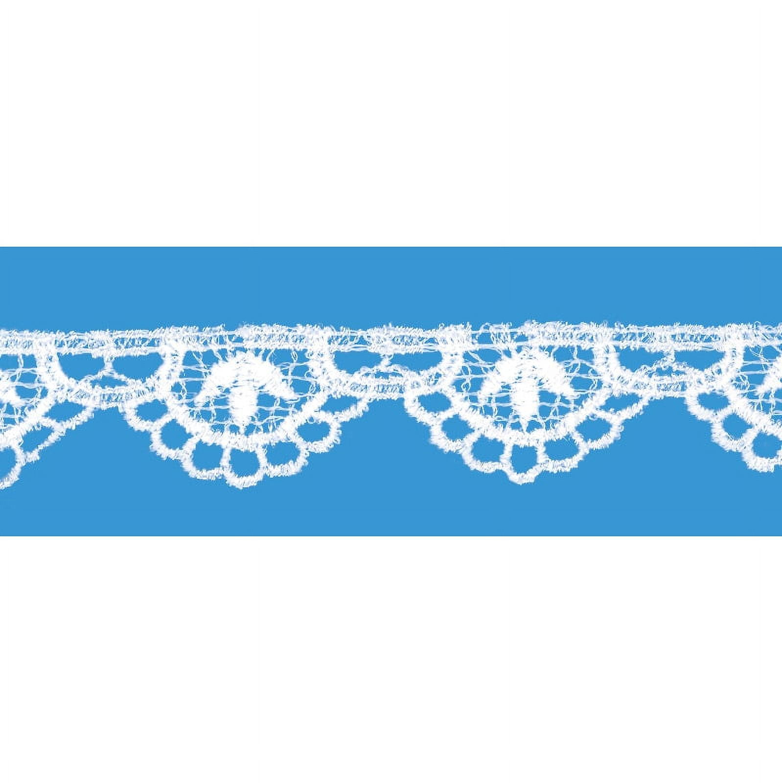 White 5/8 Inch Venice Lace Trefoil