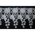thumbnail image 1 of White 5/8” to 5-1/8” Embroidered Floral Venice Lace Trim Guipure By Yardage (UB302 (4.5" wide)), 1 of 2