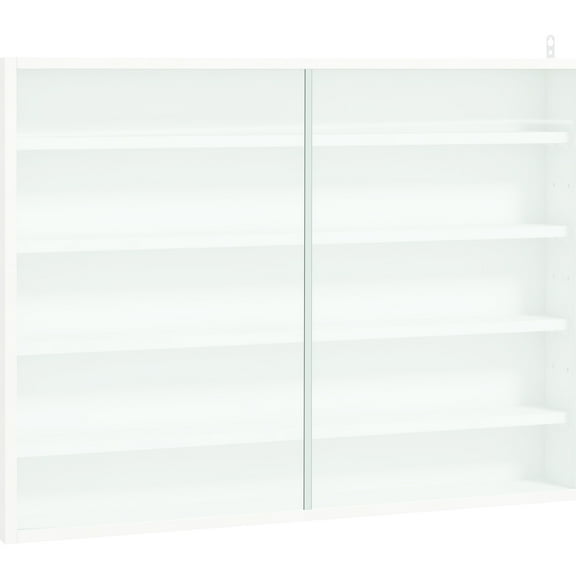 White 5 Display Cabinet With Adjustable Shelves - Excellent For Displaying Collectibles And Commemorative Medals Case, White, Ideal