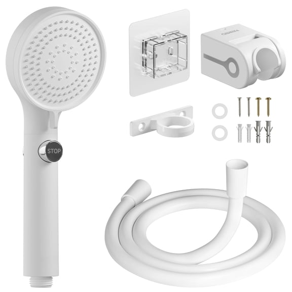 White 5 Mode Handheld Showerhead With Hose For RV Camper Travel Trailer Boat Tiny Home