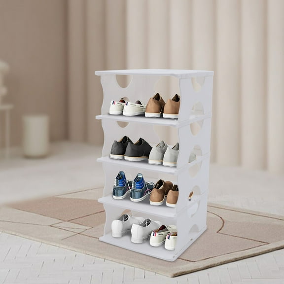 White 5 Shelf Shoe Rack Organizer Storage Shoe Rack Space Saver for Bedroom