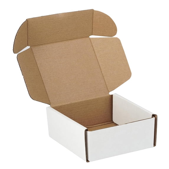 White 5"x5"x2" 25 Pack Corrugated Cardboard Shipping Boxes