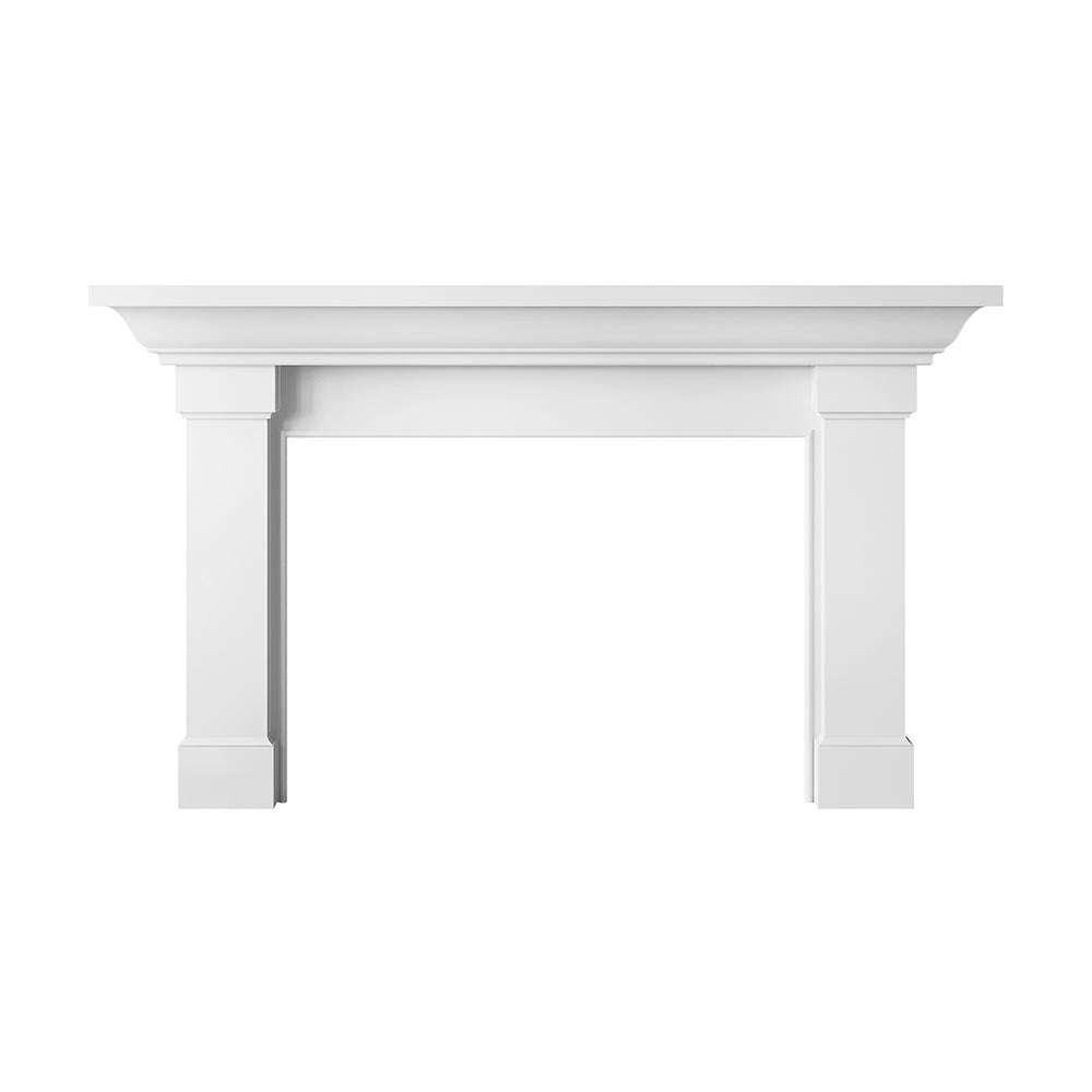White 54 Inch x 39 Inch Wood Fireplace Mantel Surround Kit with Shelf