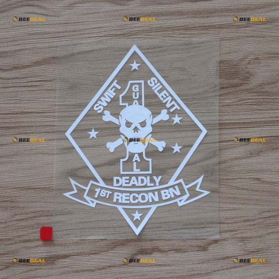 White 6" 1st Reconnaissance Battalion 1st Recon Bn Decal Sticker Car Vinyl