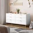thumbnail image 1 of White 6 Drawer Dresser for Bedroom, 53.5” Large Dresser with Metal Legs, Modern Dresser Chest Organizer with Wide Storage, Chest of Drawers for Bedroom, Living Room, Entryway, 1 of 7