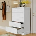 thumbnail image 1 of Aunfebrco 6 Drawer Dresser for Bedroom White Dresser Storage Cabinet with “X” Steel Frame&Solid Bottom, Tall Chest of 6 Drawers for Living Room Entryway, 1 of 7