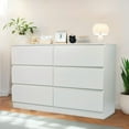 thumbnail image 1 of White 6 Drawer Dresser with Concealed Handles and Spacious Countertop for Bedroom, Living Room,15.7" D x 47.2" W, 1 of 11