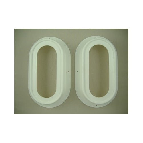 White 6" Oval Mounting Boxes for LED Brake Stop Turn Tail Lights