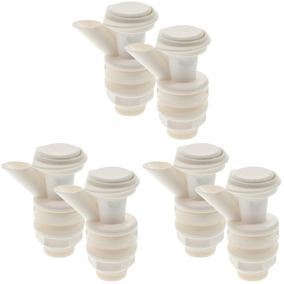 White 6 Pcs Faucet Taps for Water Dispenser Plastic Nozzle Jug Spigot Bottle Glass Drink