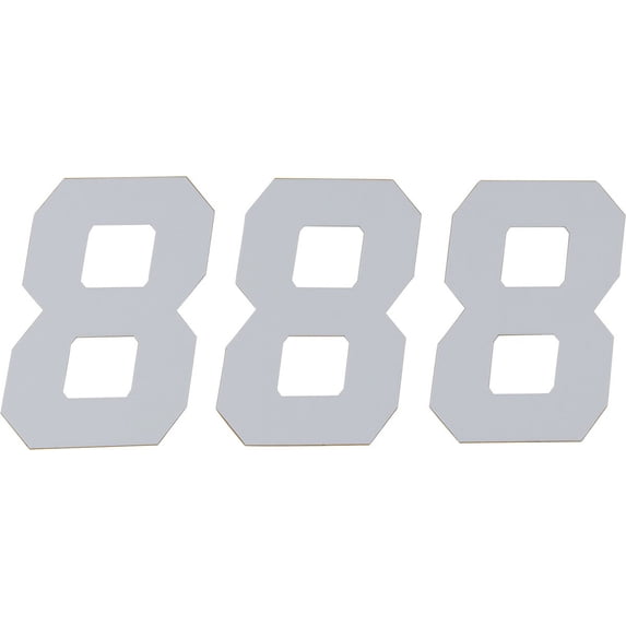 White 6 in. Race Series Numbers - #8