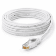 White 60ft Round Cat6 Ethernet Cable for High-Speed Networking ...