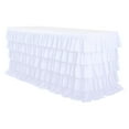 thumbnail image 1 of White 6FT Five-Layer Pleated Tablecloth, Reusable Decorative Table Cover for Party, 1 of 2