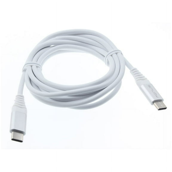 White 6ft Long TPE Type-C to Type-C Cable Compatible With Blackberry KEYone, Key2 LE - BLU Vivo XI Plus 5 - CAT S61 - Essential Phone (PH-1) - Google Pixel XL 3 XL 2 XL - HTC U11 Life P2K