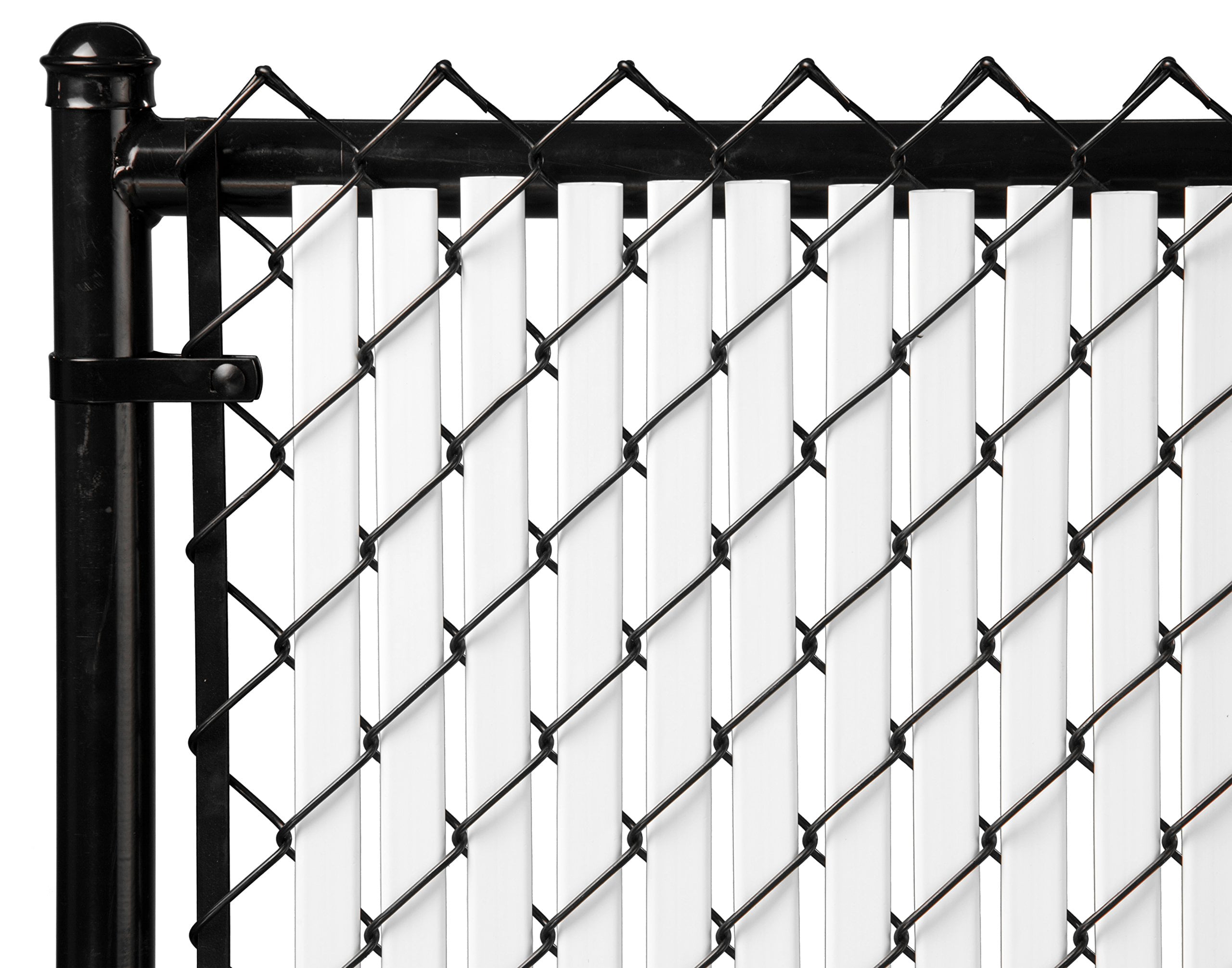Privacy Slats for Chain Link Fence, Vertical Bottom-Locking Inserts for 6' Height, White, UV-Resistant HDPE, Easy Installation