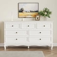 thumbnail image 1 of White 7 Drawer Dresser with Ball Bearing Slide, Sturdy Frame Modern Wood Dresser Wide Nightstand Cabinet for Bedroom, Living Room, Hallway, Entryway, 1 of 7