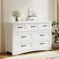 thumbnail image 1 of Modern 7-Drawer Glossy White Dresser, Lofka 47” Wide Luxury Chest, High-Gloss Storage Cabinet & Sleek TV Stand for Bedroom & Living Room, 1 of 9