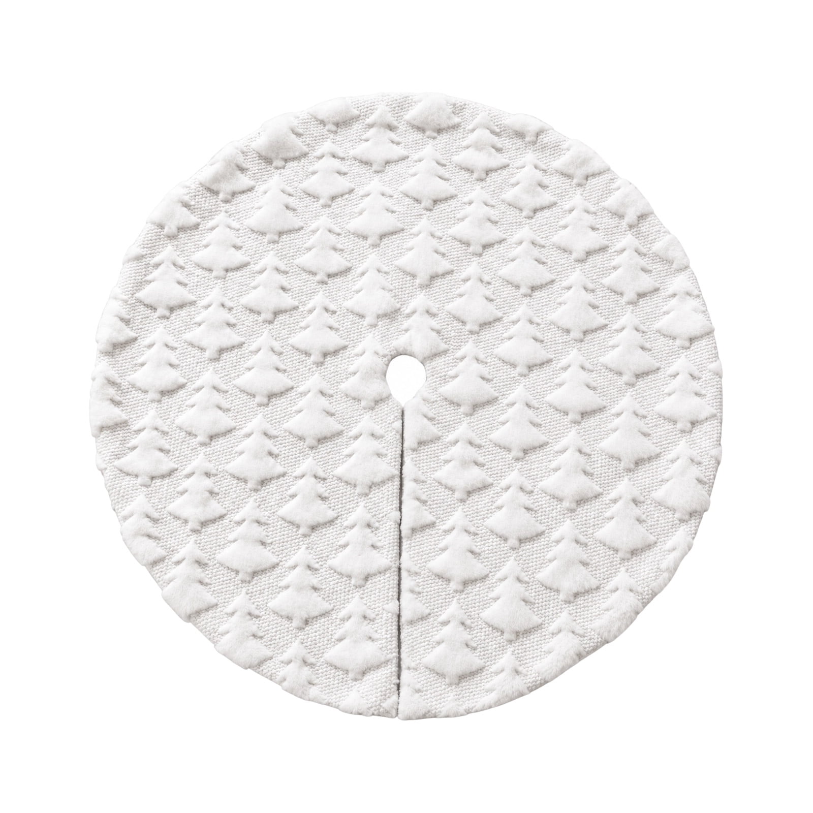 White 78cm Christmas Tree Skirt, Round Tree Pattern Base Cover for ...
