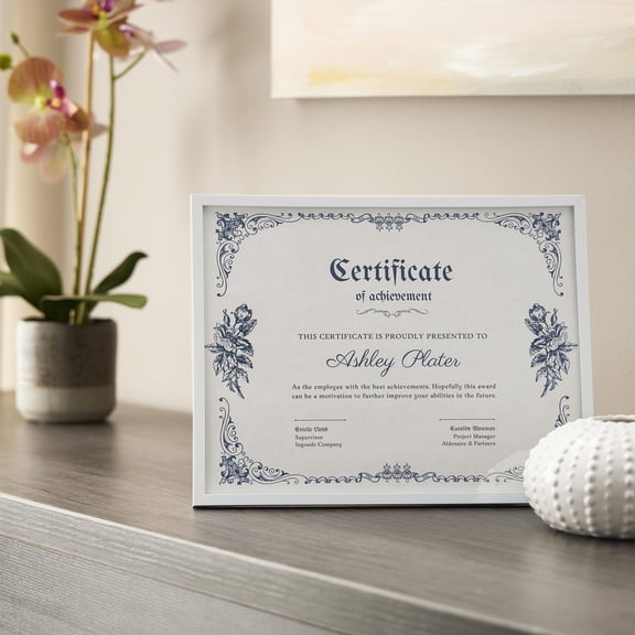 Studio Decor White 8.5" x 11" Multipurpose Frames by Basics  - Plastic Document & Photo Frame Set with Easel & Wall Mount, Vertical or Horizontal Display, 12 Pack