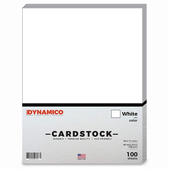White 8.5 x 11" Pastel Color Cardstock Paper - for Cards and Stationery Printing | Medium to Light Weight Card Stock 67 LB Vellum Bristol | 100 Sheets
