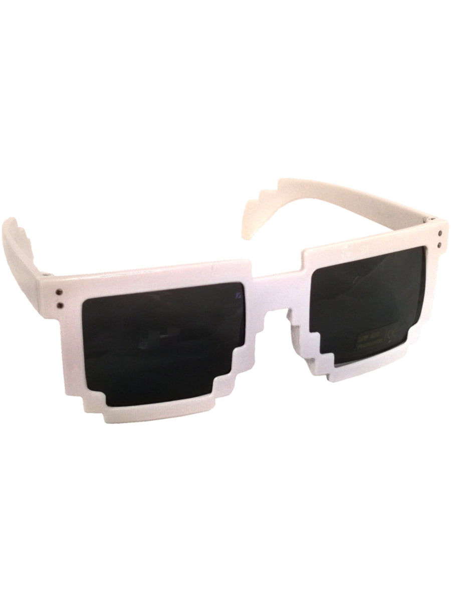 sunglass　custom order White 80's 8-Bit Pixelated Videogame Pixels Sunglasses
