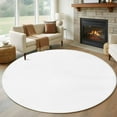 thumbnail image 1 of White 8ft Round Rug, Farmhouse Solid White Color Modern Art Non-Skid Rubber Backing Large Area Rugs - Living Room Bedroom Home Office, Indoor Floor Mat Carpets Washable Rug, 1 of 9