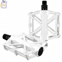 White 9/16" Universal Bike Pedals, Aluminum Alloy Anti-Slip Platform for Mountain, BMX, Road & City Biking