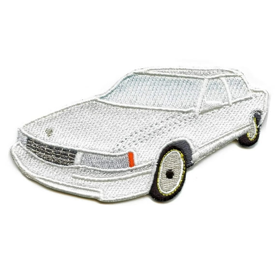 White 90's Car Patch Hip Hop Culture Embroidered Iron On