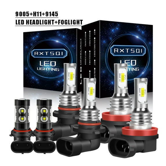 White 9005 H11 LED Headlight 9145 Fog Light 6x Bulbs Combo for Ford Escape 2013-2016,3570