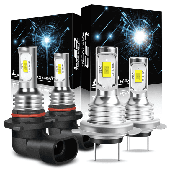 White 9005 H7 LED Headlight Bulbs High Low Beam Set for Subaru Legacy 2005-2014