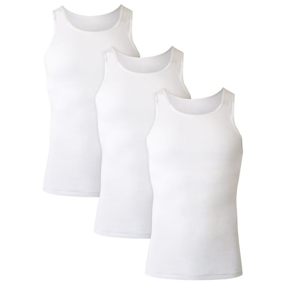 Hanes Men's Tank Tops Undershirt, Moisture-Wicking, Cotton Ribbed Tanks, White or Black/Grey Multipacks