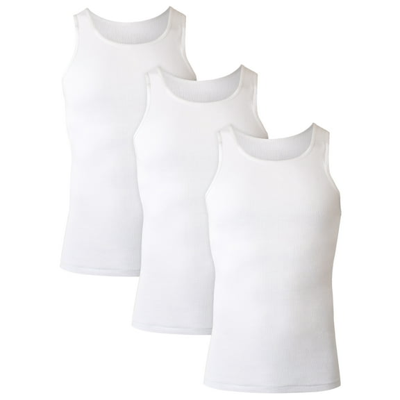 Hanes Men's Tank Tops Undershirt, 6-Pack, Moisture-Wicking, Cotton Ribbed Tanks, White or Black/Grey Multipacks