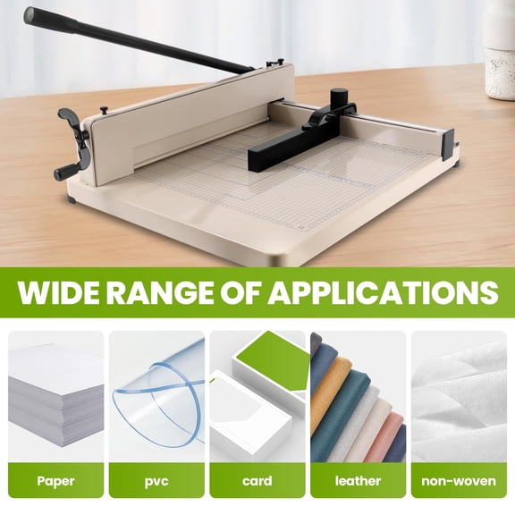 White A3 Heavy Duty Paper Cutter, High Speed Steel Sharp Blade, 400 Sheets Cutting Capacity, Safety Lock for Office, Printing Shop, Studio, Home Use