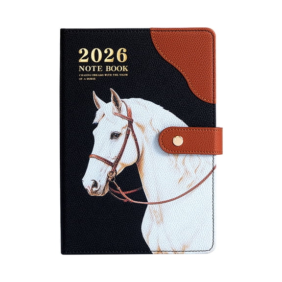White A5 Leather Bound Buckle Notebook With Horizontal Lines And Portable Design For Taking Notes, Making Plans And Organizing Ideas