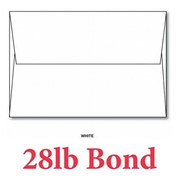 White A6 (4 3/4" x 6 1/2") 28lb/70lb Envelopes - 50 per Pack
