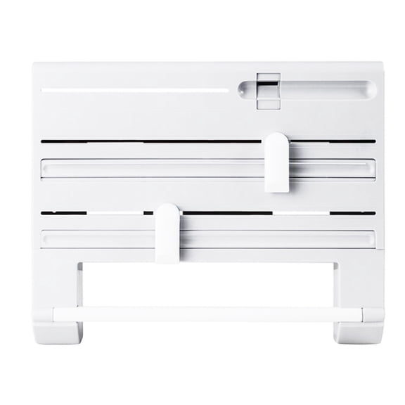 White ABS Wall Mount Kitchen Storage Rack for Plastic Wrap Foil and Paper Towel White