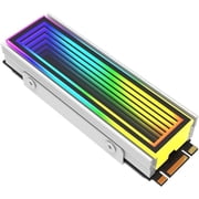 LDPCSJ ARGB M.2 NVMe SSD Heatsink Cooler Desktop Computers, Gaming PCs, Custom PC Builds Heat Sinks with 5V 3-Pin Addressable RGB Sync, White