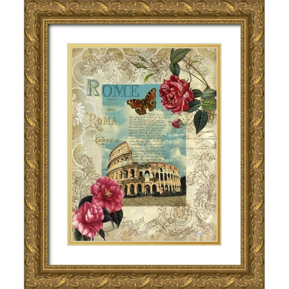 White, Abby 15x18 Gold Ornate Wood Framed with Double Matting Museum Art Print Titled - Eternal Rome
