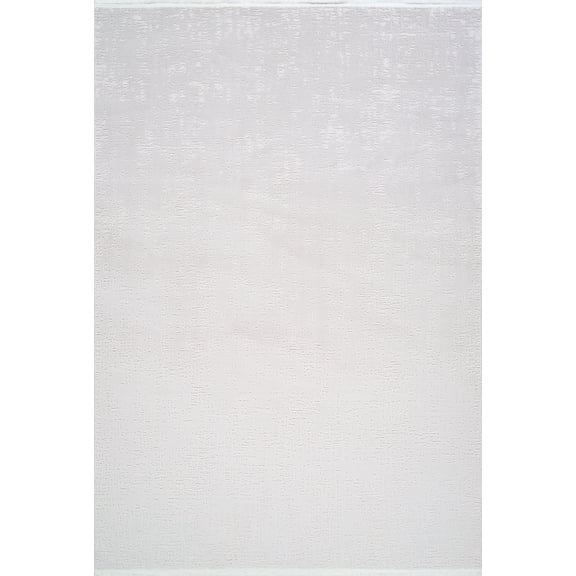 White Abstract Acrylic Machine Made Alan Halısı