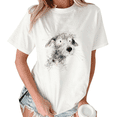 thumbnail image 1 of White Abstract Line Art Dog Print Tshirt Graphic Tees Shirts S-5XL Dog Lover Tops, 1 of 5