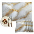 thumbnail image 1 of White Abstract Marble Texture Placemats Set of 8, Gold Lines Table Mats Washable Heat-Insulation Non-Slip Place Mats for Kitchen Dinner Table Indoor Outdoor Decor,13x19 Inch, 1 of 9