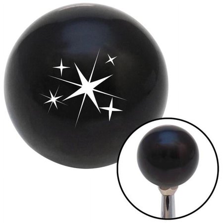White Abstract Stars Black Shift Knob with M16 x 1.5 Insert Shifter Auto Manual