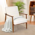 thumbnail image 1 of White Accent Chair, Living Room Accent Chair with Oversize Seat Cushion and Solid Wood Leg, Soft Padded Arm Chair for Bedroom, Reading Room, Living Room, 1 of 7